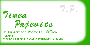 timea pajevits business card